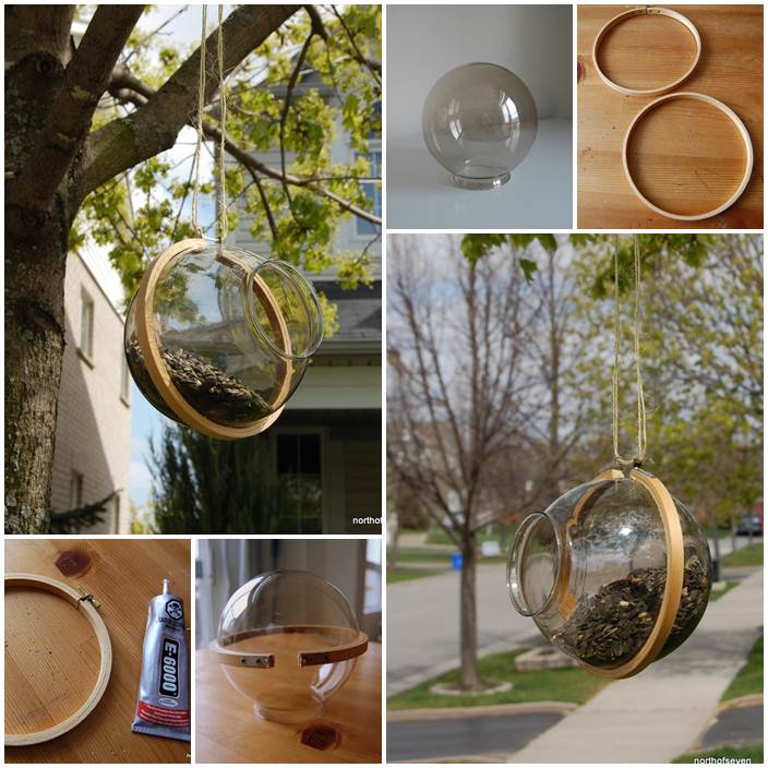 Diy Bird Feeder From A Globe Light Cover Lovepetsdiy Com