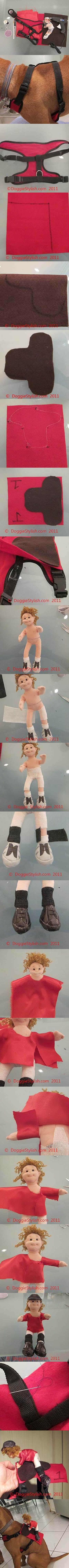 DIY Halloween Puppy Costume - Horse & Jockey 2