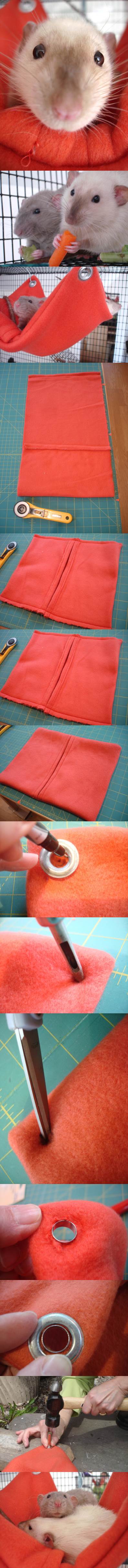 DIY Hamster Fleece Hammock 2